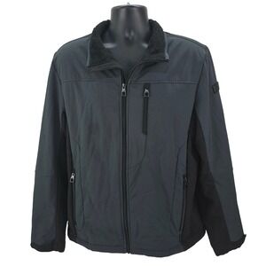 TUMI T-Tech Stretch Softshell Jacket Men's Size Large Gray Fleece Lined Full Zip